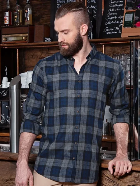 Camicia da uomo personalizzata Karlowsky Men's checked shirt Urban-Style