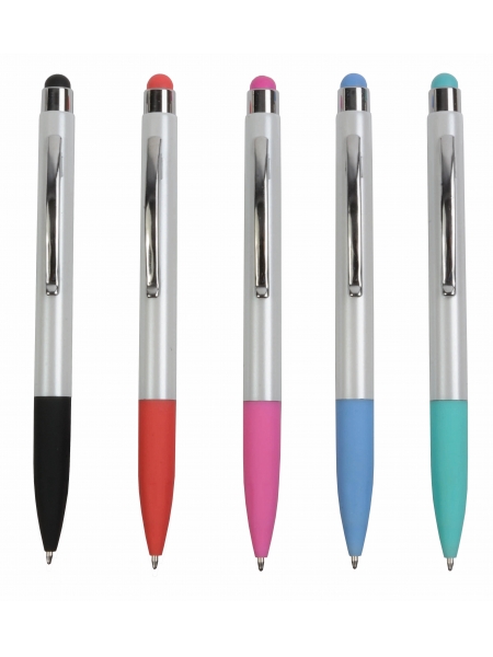 Penne in plastica con touch screen e impugnatura colorati