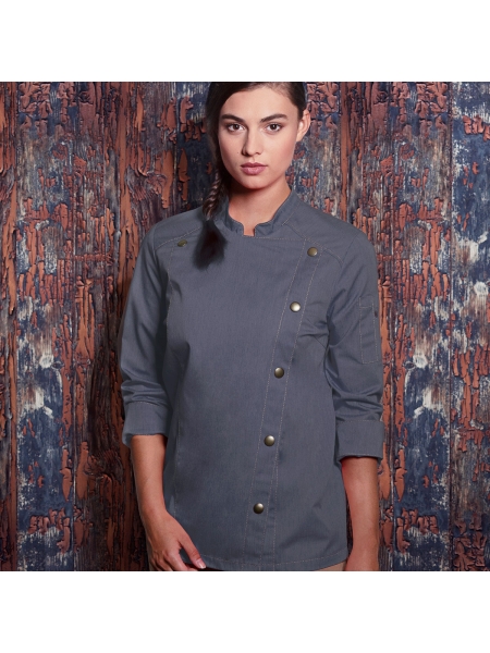 Giacca da chef da donna personalizzata Karlowsky Jacket Jeans-Style