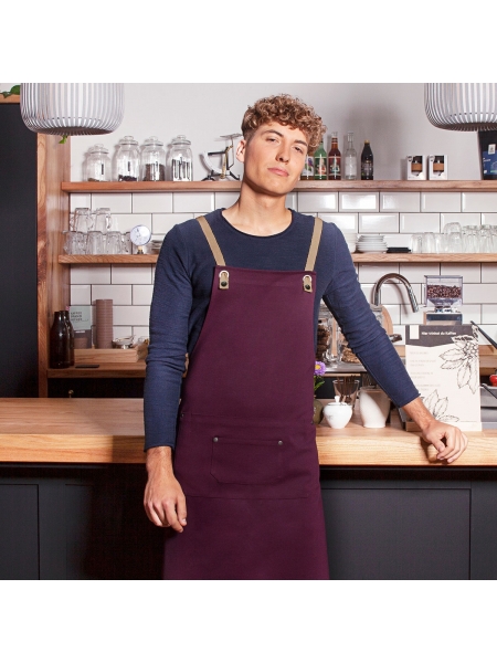 Grembiule per ristorante e bar personalizzato Karlowsky Bib Apron With Crossed Ribbons And Big Pocket