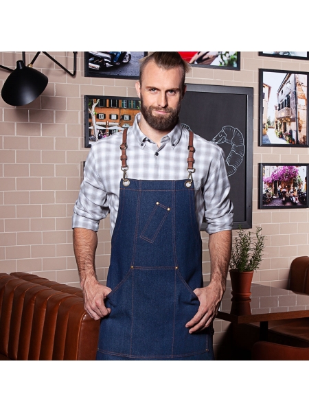 Grembiule per ristorante e bar personalizzato Karlowsky Bib Apron Denim X-Style