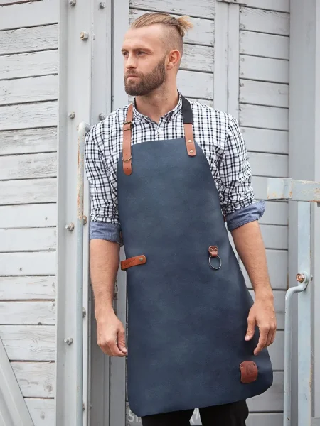 Grembiule con pettorina personalizzato Karlowsky Leather Bib Apron