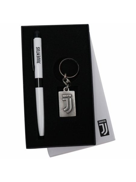 Set penna in metallo e portachiavi logo ufficiale Juventus