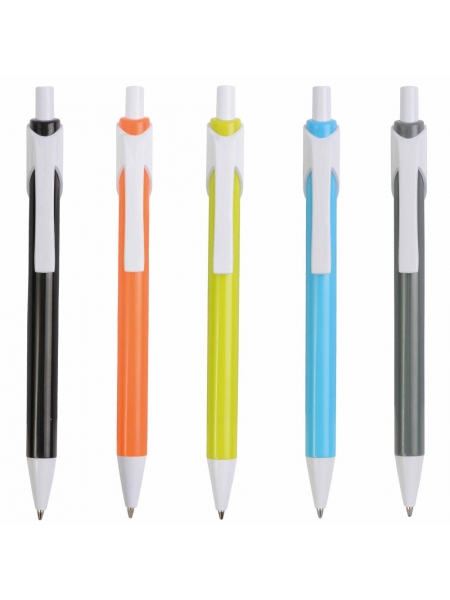 Penne personalizzate con clip pulsante e punta bianche