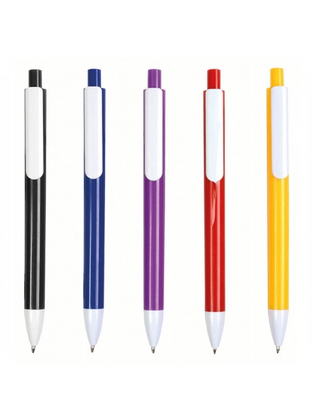 Penne personalizzate colorate a scatto con clip e punta bianche
