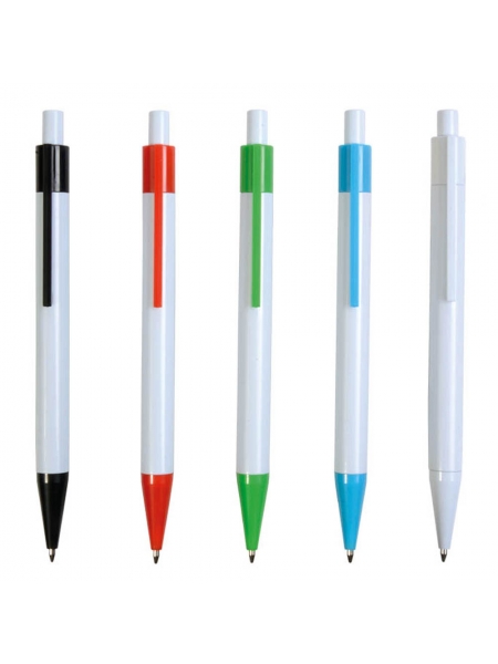 Penne personalizzate in plastica con clip e punta colorate