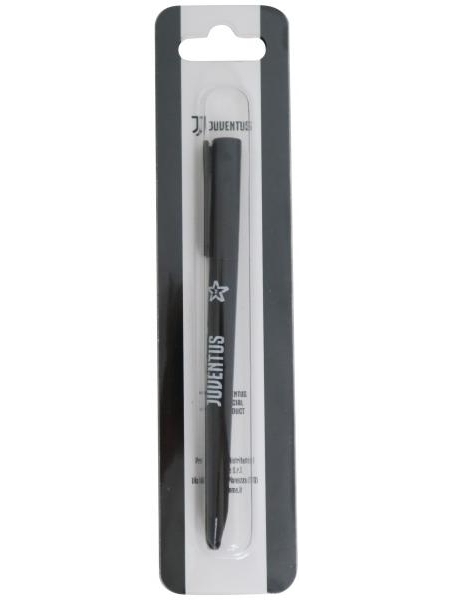 Penna in plastica nera con scritta e stella Juventus