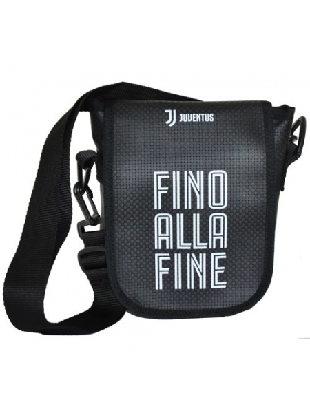 Borsello ecopelle carbon con logo Fino alla Fine Juventus