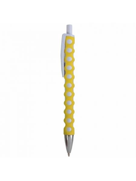P_e_Penne-a-scatto-in-plastica-con-fusto--clip-e-pulsante-bianchi--rivestimento-gommato-traforato-colorato-Giallo_1.jpg