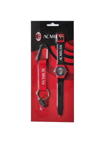 Kit orologio e portachiavi con moschettone MILAN