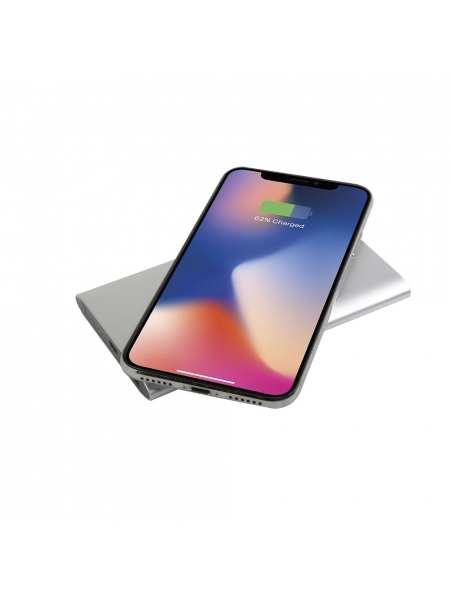 Base di ricarica wireless e power bank in alluminio 4000 mAh