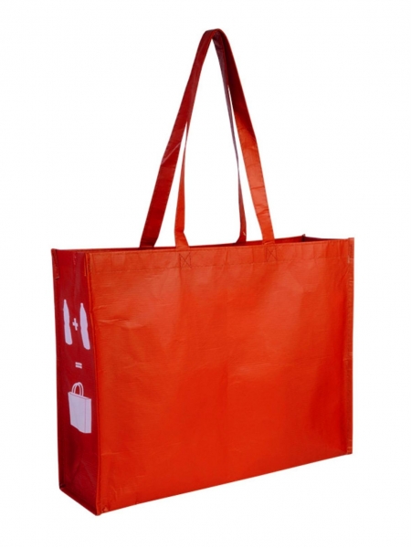 Shopper personalizzate in plastica R-Pet riciclata 45x35x12 cm