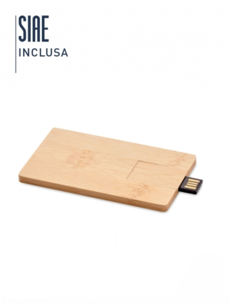 Chiavetta USB card in bamboo personalizzata Creditcard Plus 16 GB