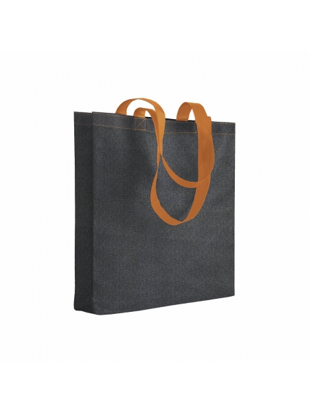 Shopper personalizzate in tnt laminato effetto jeans 36x40x9 cm