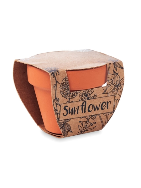 Vaso con semi di girasole personalizzato Sunflower