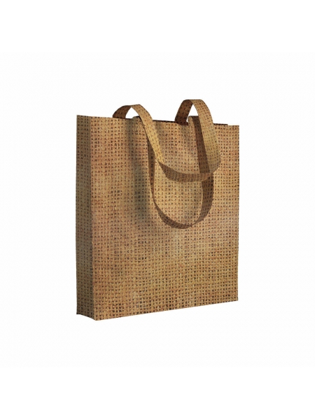 Shopper personalizzate in tnt laminato effetto juta 36x40x9 cm