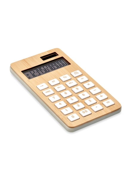 Calcolatrice personalizzata in plastica e bamboo Calcubim