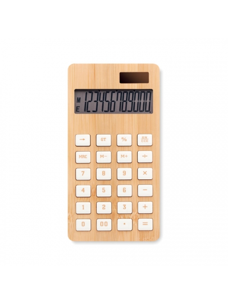 Calcolatrice personalizzata in ABS e bambù dual power
