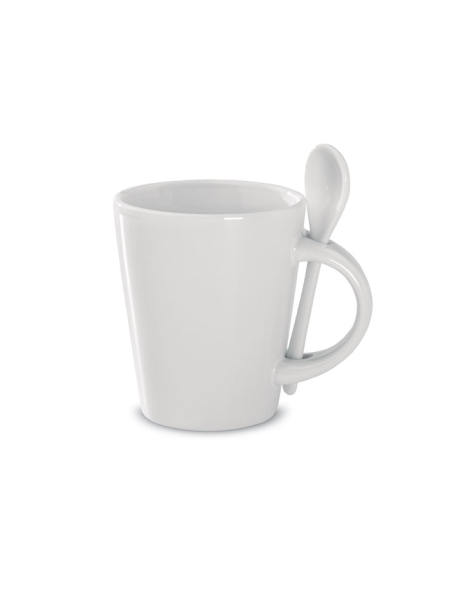 Tazza in porcellana per sublimazione con cucchiaino personalizzata Sublimkonik 300 ml