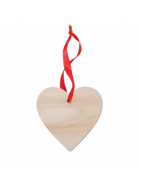 Decorazioni in legno personalizzate a cuore con nastrino