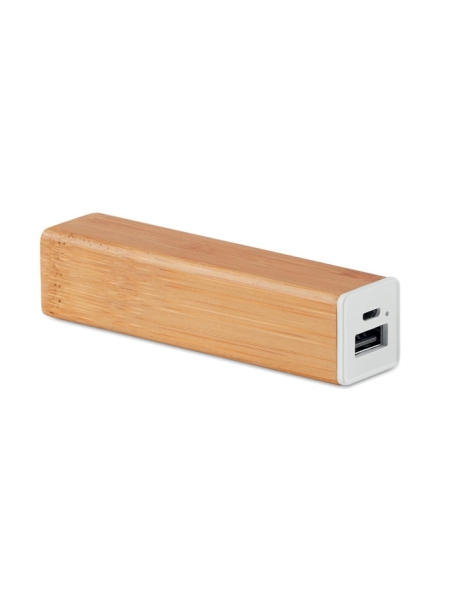 Power bank bamboo personalizzati da 2200 mAh Powerbam