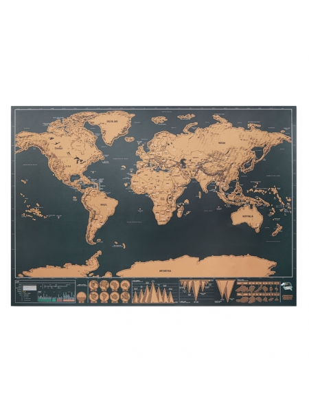 Cartina geografica del mondo in carta cromata con logo personalizzato
