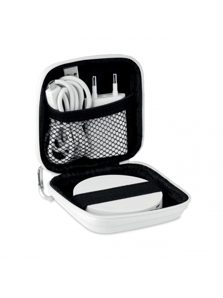Base di ricarica wireless in set con cavo di ricarica micro USB e presa EU