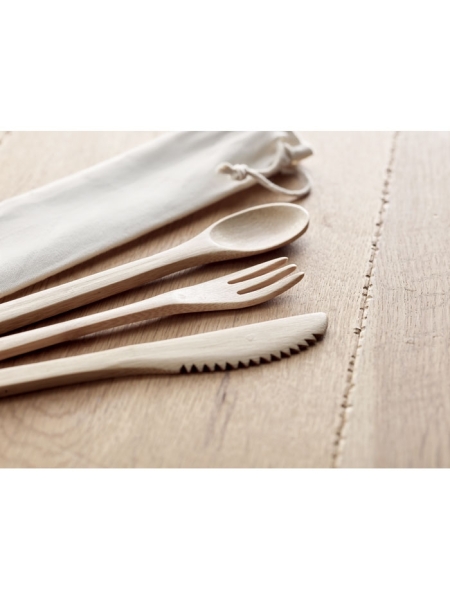 Set posate in bamboo personalizzato Setboo