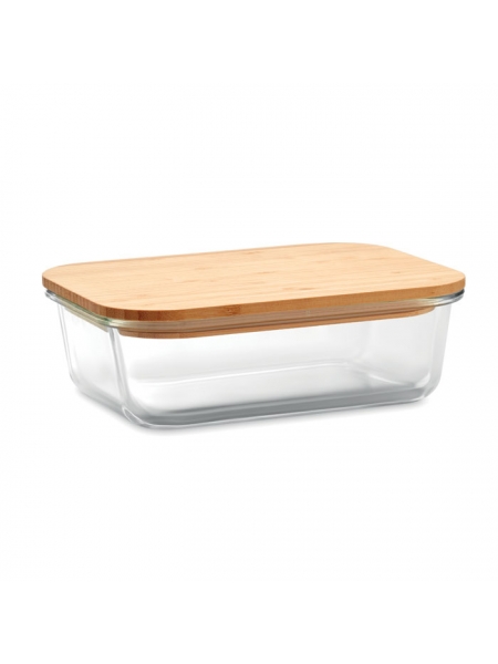 Portapranzo in vetro con coperchio in bamboo