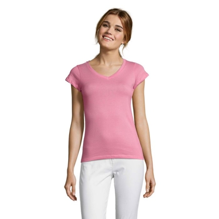 T-shirt donna con scollo a V personalizzata Sol's Moon