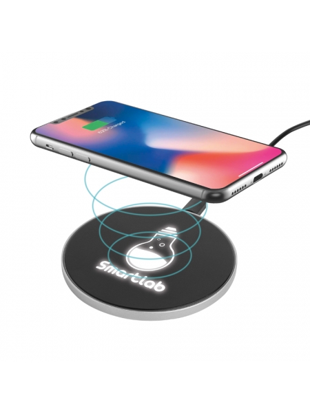 Caricabatteria wireless con logo illuminato