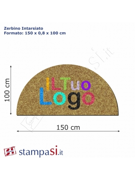 Zerbini intarsiati personalizzati a mezzaluna cm 150x100