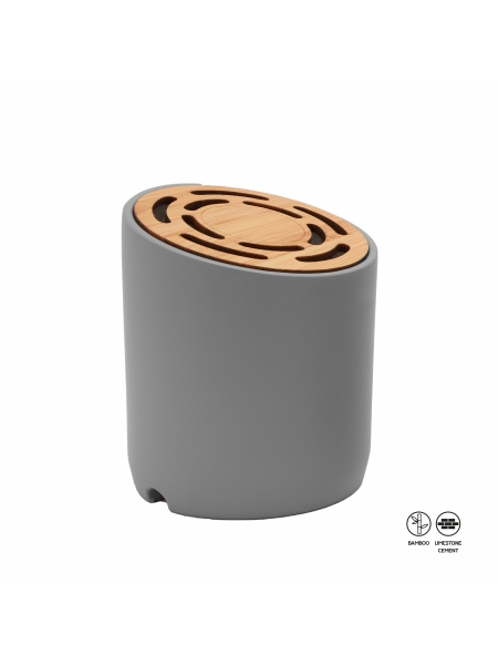 Cassa bluetooth personalizzata Steve Roly in cemento e bamboo 3W