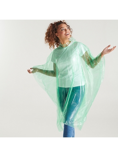 Poncho da pioggia trasparente con custodia Shaka Roly