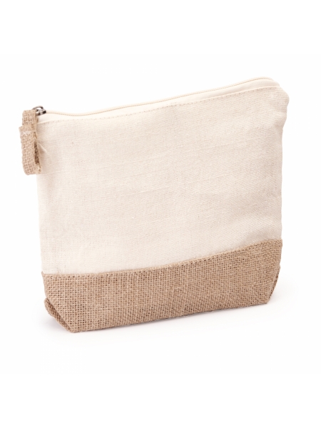 Beauty case con nome personalizzato in cotone e juta Sierra
