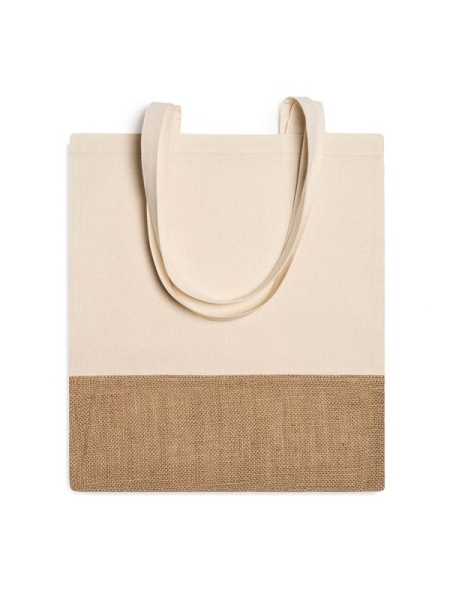 Shopper ecologica in cotone e juta personalizzata Roly Wave 37 x 41 cm