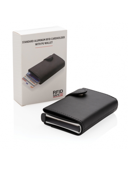 Portatessere RFID in alluminio con portafoglio
