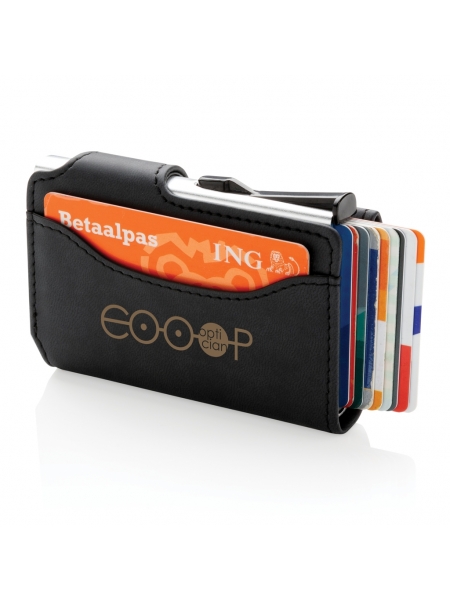Portatessere RFID in alluminio con portafoglio