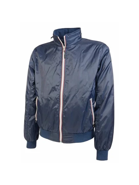 Giubbotto impermeabile in nylon con cappuccio a scomparsa