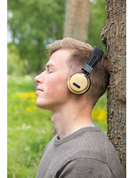 Cuffie per musica personalizzate pieghevoli in bambù a ABS