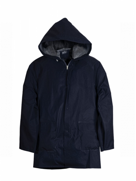 Poncho in PVC pesante foderato con zip e cappuccio