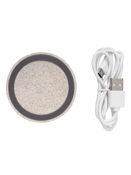 Caricabatterie wireless 5W rotondo in grano