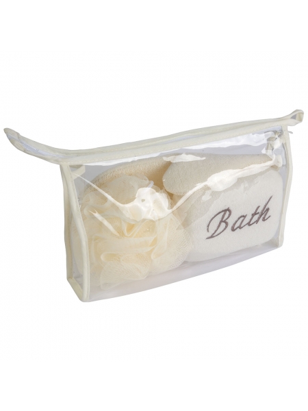 Beauty case trasparente da bagno in bustina di PVC