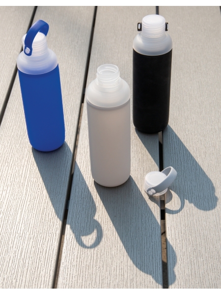 Borraccia vetro borosilicato con fascia in silicone personalizzata Berenice 500 ml