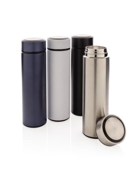 Thermos con logo in acciaio con tappo in metallo da 425 ml