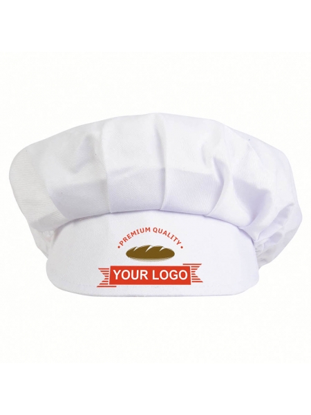 Cappello da chef bianco con minivisiera