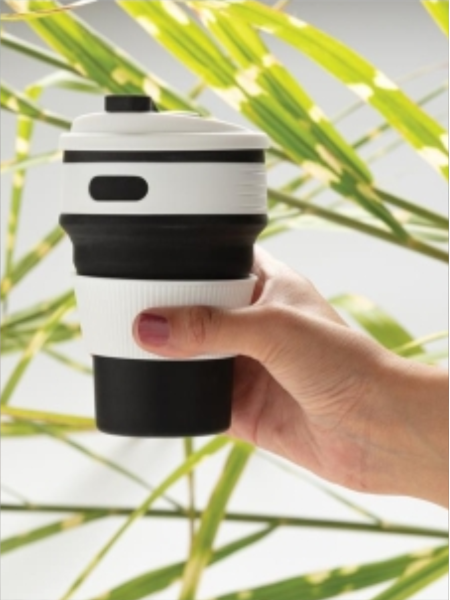 Tazza pieghevole in silicone per alimenti e bevande personalizzata Claud 350 ml
