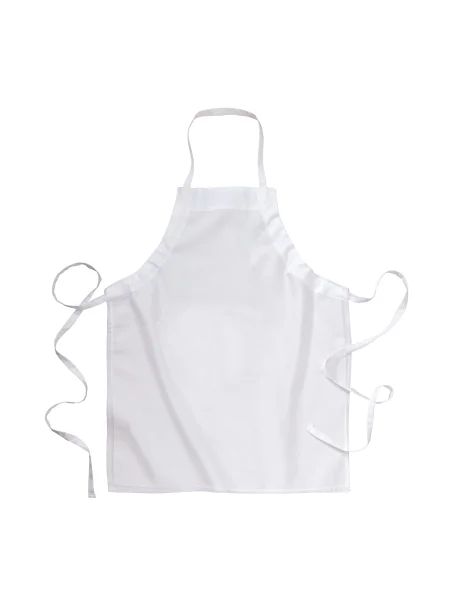 Grembiule bianco lungo in cotone e poliestere 160gr 65x80 cm