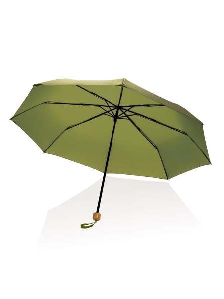 Mini ombrello in bamboo e RPet Pongee Impact