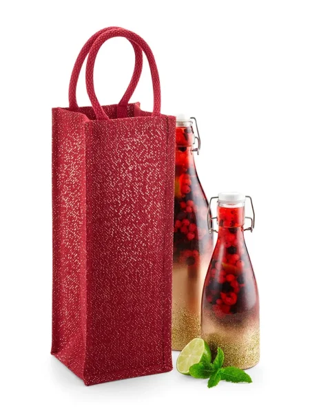 Shopper personalizzate portabottiglia in juta Shimmer 12x35x11 cm